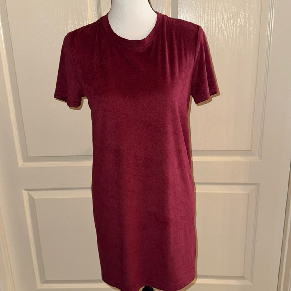 FOREVER 21 - Burgundy Suede Mini Dress - Size Medium